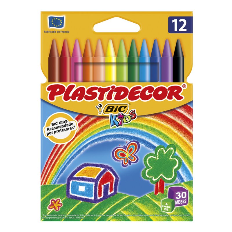 Caja 12 lapices cera Plastidecor