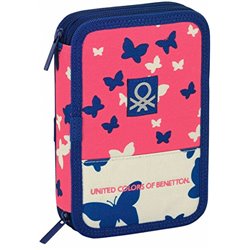 Estuche Doble Safta Benetton Butterfly