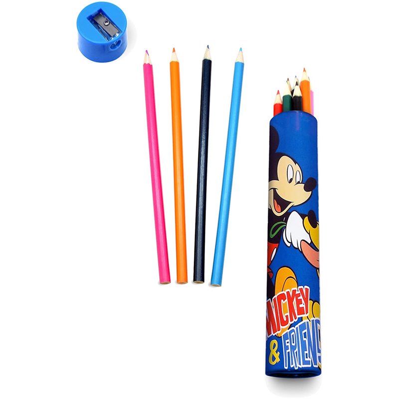 TUBO 12 LAPICES DE COLORES MICKEY
