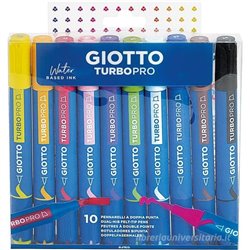 ROTULADORES BIPUNTA GIOTTO TURBO PRO 10UD COLORES SURT.