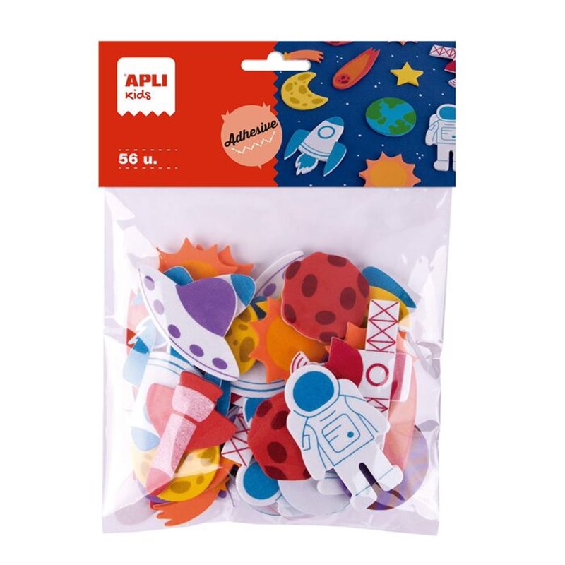 BOLSA DE 56 FORMAS EN GOMA EVA ADHESIVA DISE�O ESPACIO
