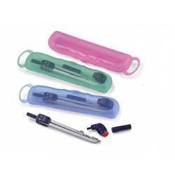 COMPAS FABIO 33MM EN ESTUCHE DE PLASTICO COLORES SURT.