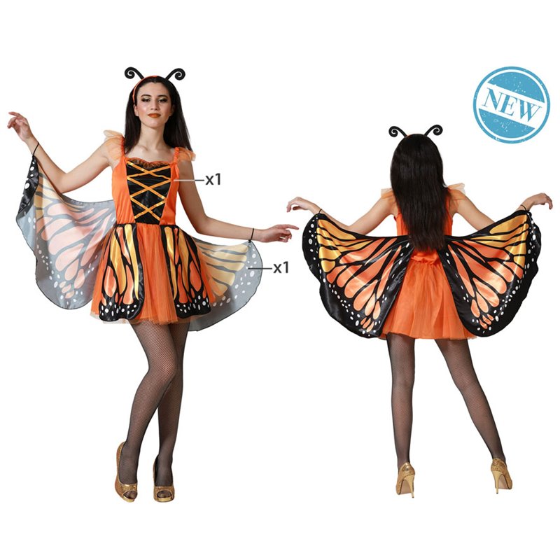 DISFRAZ MARIPOSA NARANJA ADULTO