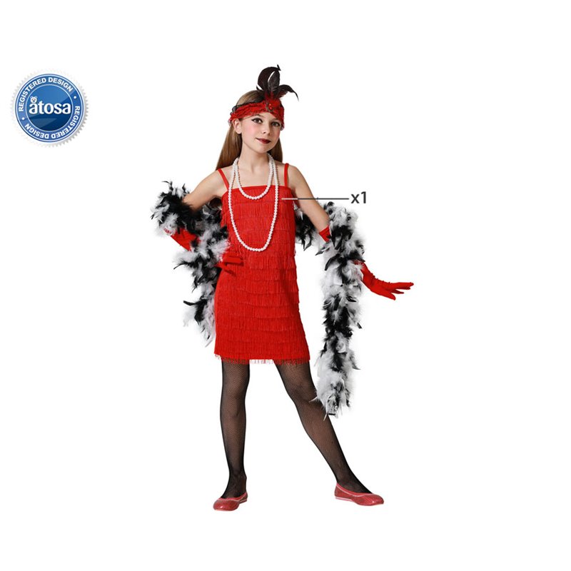 DISFRAZ CHARLESTON ROJO NI�A INFANTIL