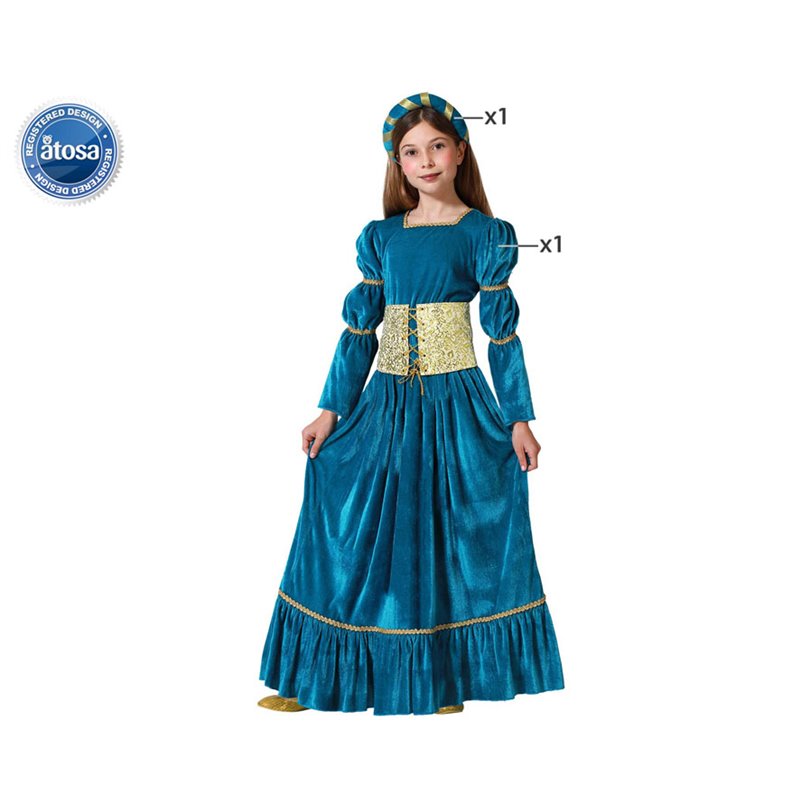 DISFRAZ REINA MEDIEVAL AZUL NI�A INFANTIL