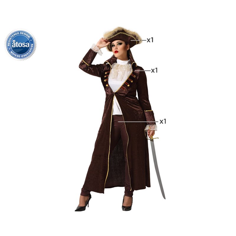 DISFRAZ PIRATA MARRON MUJER ADULTO