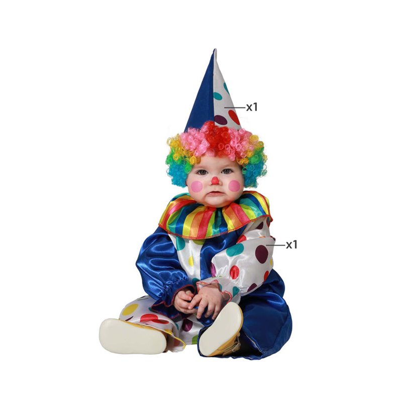 DISFRAZ PAYASO BEBE AZUL ARLEQUIN