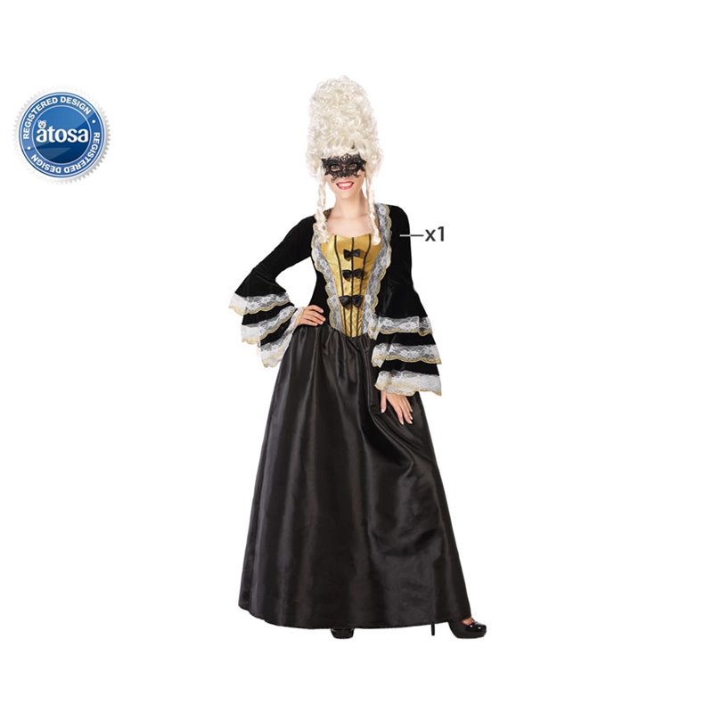 DISFRAZ CORTESANA NEGRO MUJER ADULTO