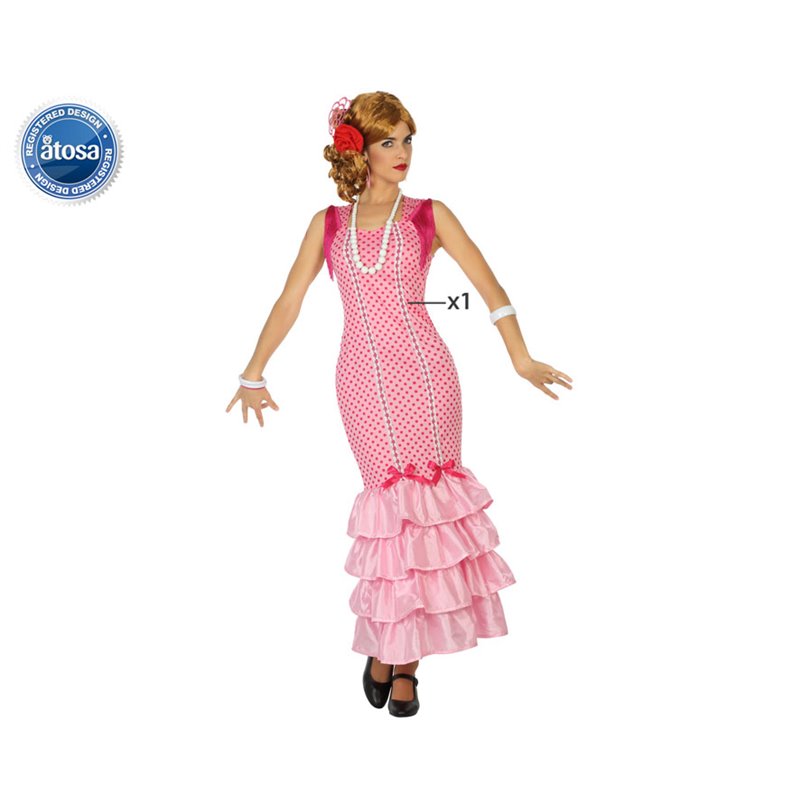 DISFRAZ FLAMENCA ROSA
