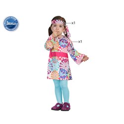 DISFRAZ HIPPIE NI�A BEBE ROSA