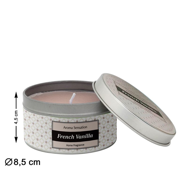 VELA EN CAJA DE METAL 8.4x4.6cm FRENCH VANILLA