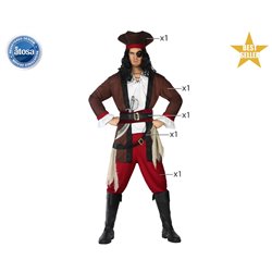 DISFRAZ PIRATA HOMBRE ADULTO MARRON