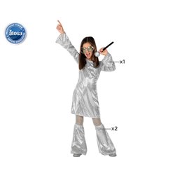 DISFRAZ DISCO PLATEADO NI�A INFANTIL
