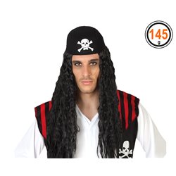 PELUCA DE PIRATA PELO LARGO C/ PAÑUELO