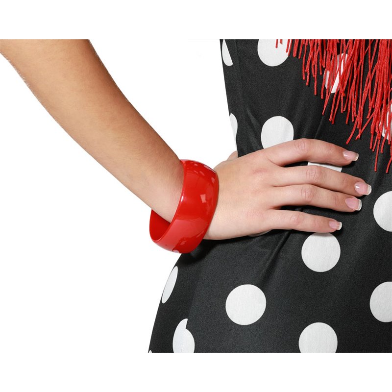 PULSERA SEVILLANA DM6,8C ANCHO3C ROJO