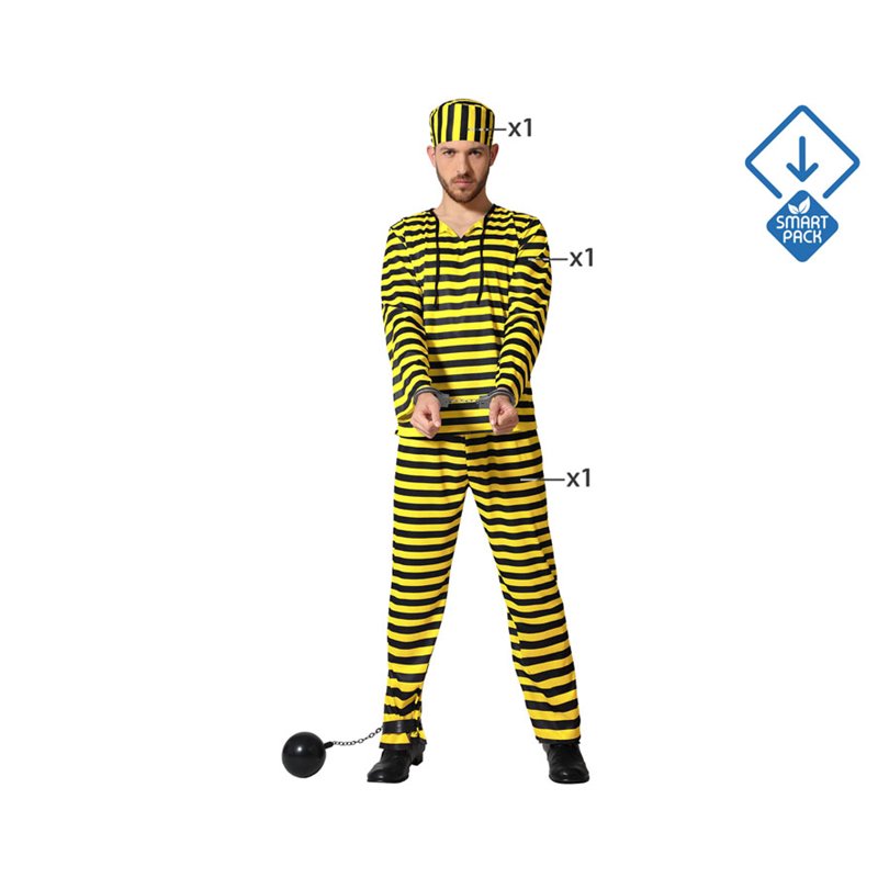 DISFRAZ PRESO AMARILLO Y NEGRO