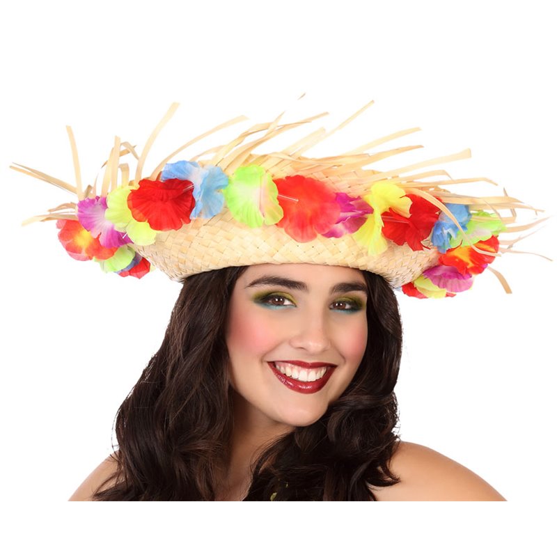 SOMBRERO PAJA FLORES