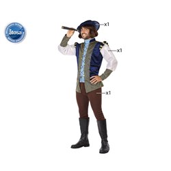 DISFRAZ MEDIEVAL HOMBRE ADULTO CORTESANO AZUL