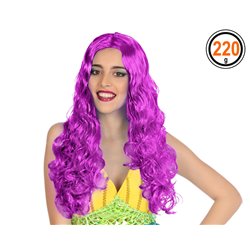 PELUCA LARGA FANTASIA ONDULADA FUCSIA