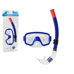 GAFAS BUCEO CON TUBO 17.5X45X6CM PVC AZUL ADULTO