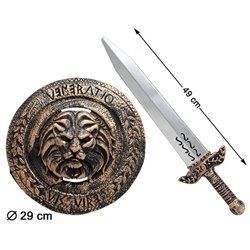 ESPADAS GUERRERAS 48X32.5CM DORADO