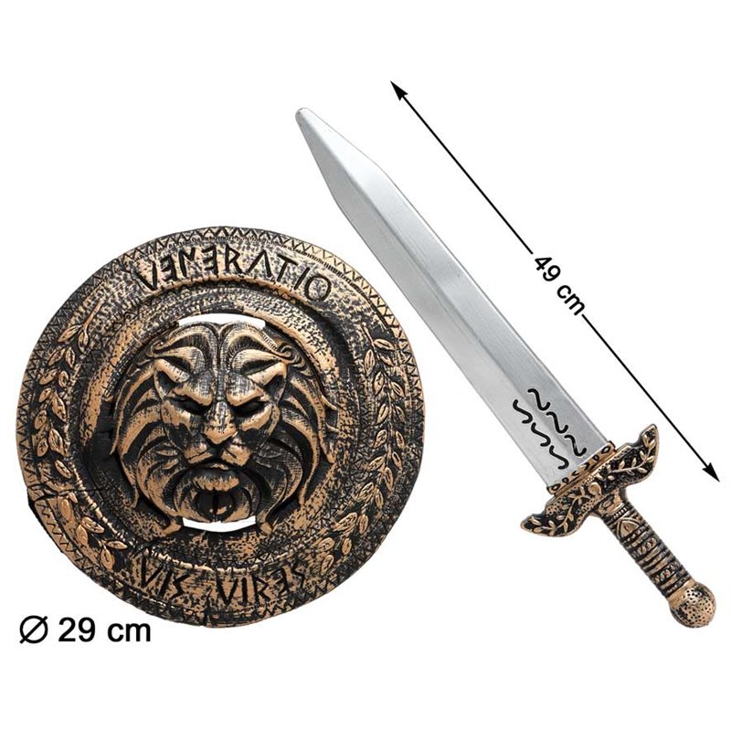 ESPADAS GUERRERAS 48X32.5CM DORADO