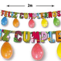 GUIRNALDA + GLOBOS FELIZ CUMPLEAÑOS 2 Mtrs.