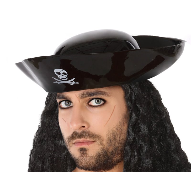 SOMBRERO PIRATA PVC NEGRO