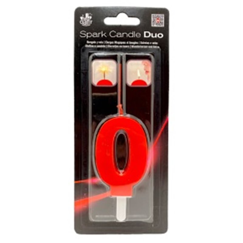 BENGALA Y VELA DUO ROJA CUMPLEA�OS