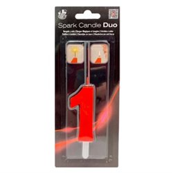 BENGALA Y VELA DUO ROJA CUMPLEA�OS