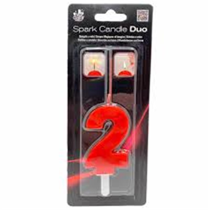 BENGALA Y VELA DUO ROJA CUMPLEA�OS