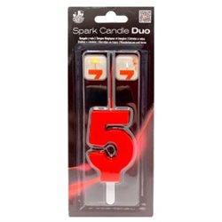 BENGALA Y VELA DUO ROJA CUMPLEA�OS