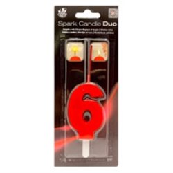 BENGALA Y VELA DUO ROJA CUMPLEA�OS
