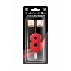 BENGALA Y VELA DUO ROJA CUMPLEA�OS