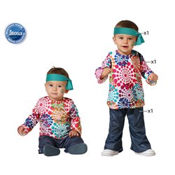 DISFRAZ HIPPIE MULTICOLOR BEBE NI�O