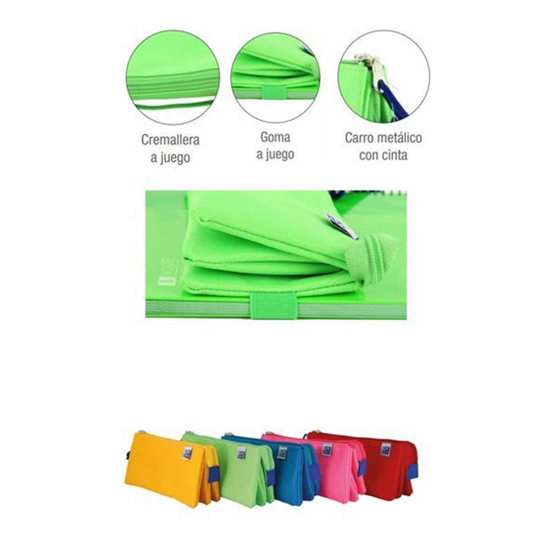 OXFORD KANGOO KIDS ESTUCHE PORTATODO TRIPLE POLIESTER COLOR SURT.