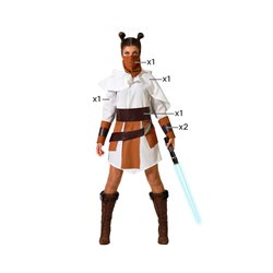 DISFRAZ GALAXIA BLANCO CON CINTUR�N MUJER