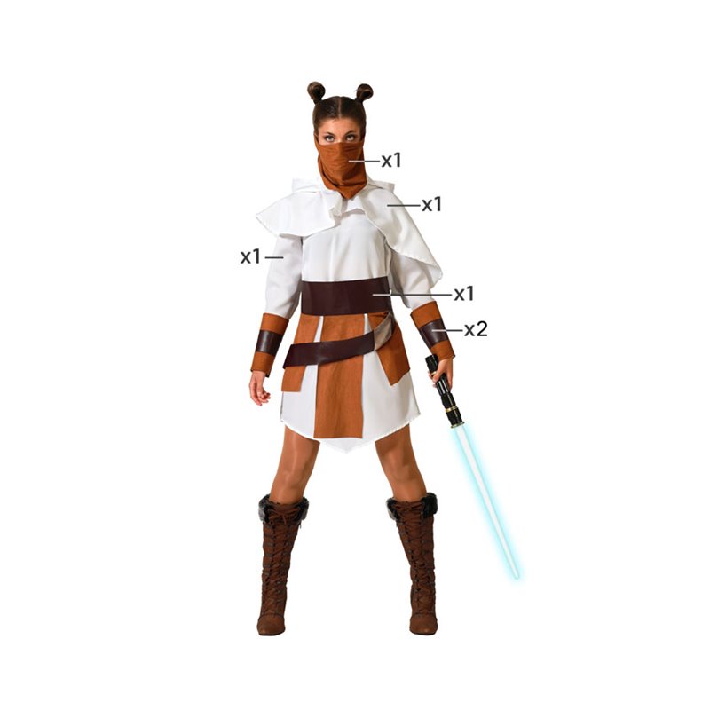 DISFRAZ GALAXIA BLANCO CON CINTUR�N MUJER