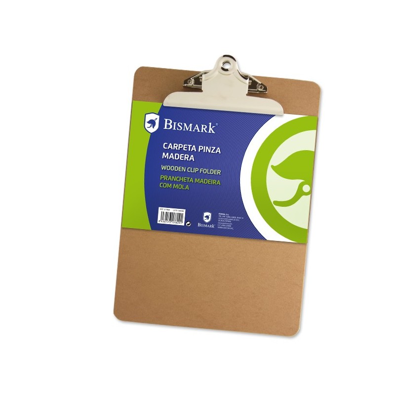 CARPETA CON PINZA SUPERIOR FOLIO BASE DE MADERA