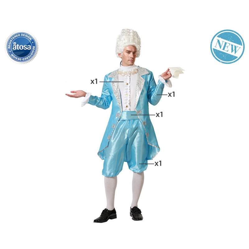 DISFRAZ CORTESANO AZUL HOMBRE