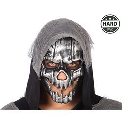 MASCARA CALAVERA PLATEADO PVC