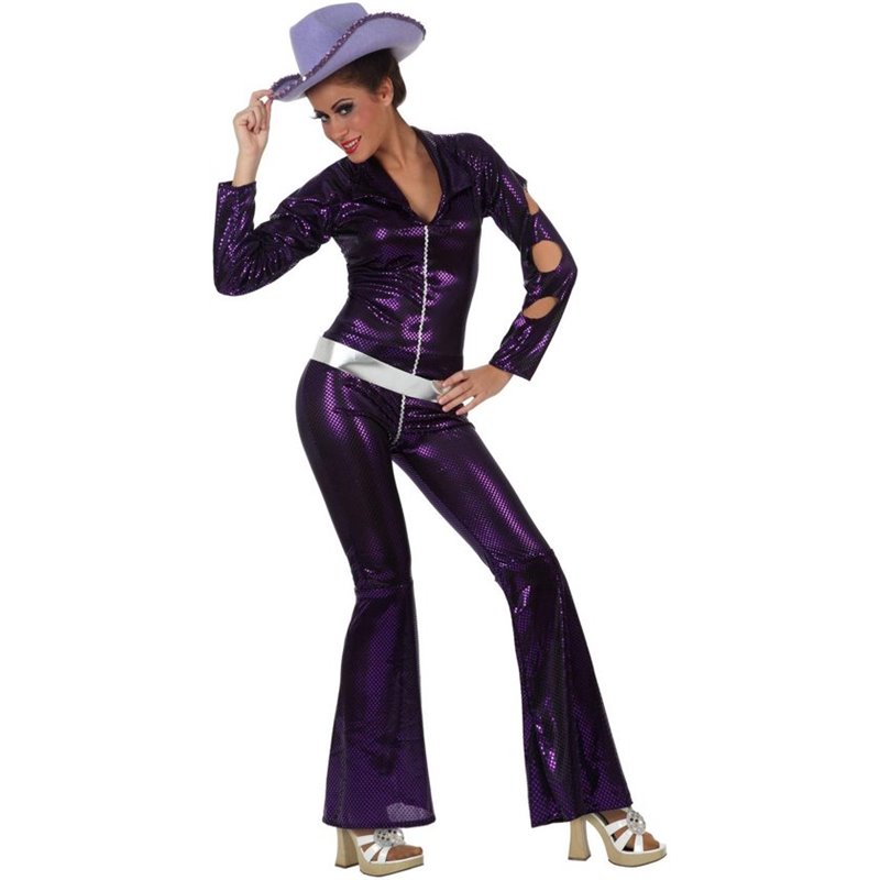 DISFRAZ CHICA DISCO MONO P�RPURA T-3