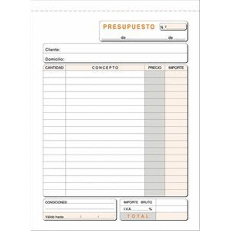 TALONARIO PRESUPUESTO DUPLICADO AUTO T-90 A5