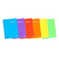 LIBRETA ESPIRAL 80 HOJAS 90GR 4X4 C/M TAPA PLASTICO CUARTO SURT.