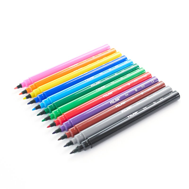 ROTULADORES PUNTA FINA MILAN 12UDS