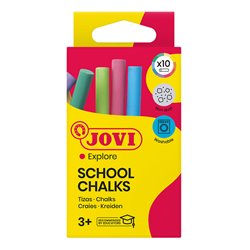 JOVI TIZAS CLASSCOLOR SCHOOL ANTIPOLVO 80MM CAJA 10 UD C/SURT.
