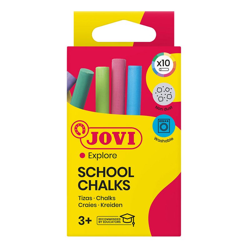 JOVI TIZAS CLASSCOLOR SCHOOL ANTIPOLVO 80MM CAJA 10 UD C/SURT.