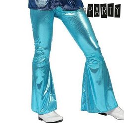 DISFRAZ PANTALON DISCO BRILLO AZUL , T. 1 ADULTO
