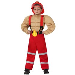 DISFRAZ DE BOMBERO MUSCULOSO, NI�O T. 3