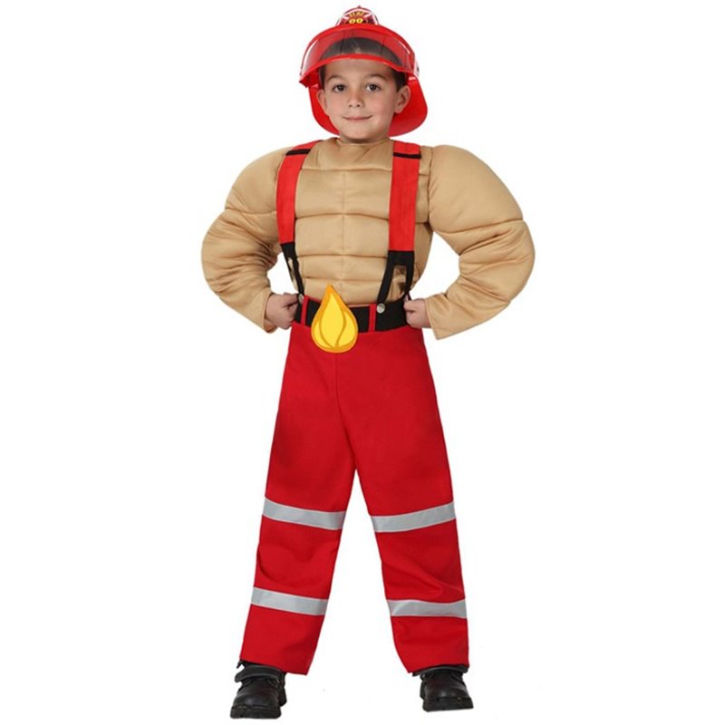 DISFRAZ DE BOMBERO MUSCULOSO, NI�O T. 3